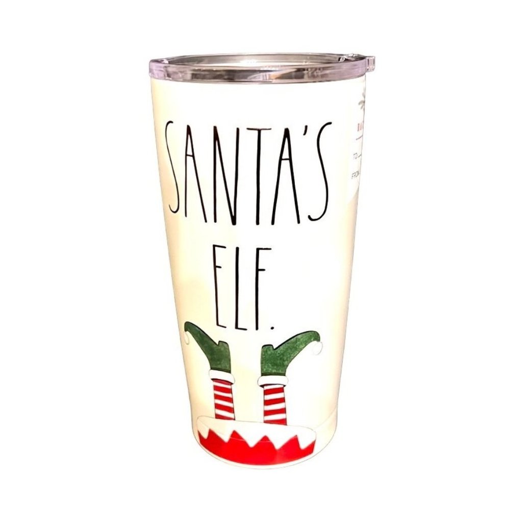 RAE DUNN Santa’s Elf Legs Tumbler Black Ivory Cup Lid 17oz Insulated Stainless N - Picture 8 of 8